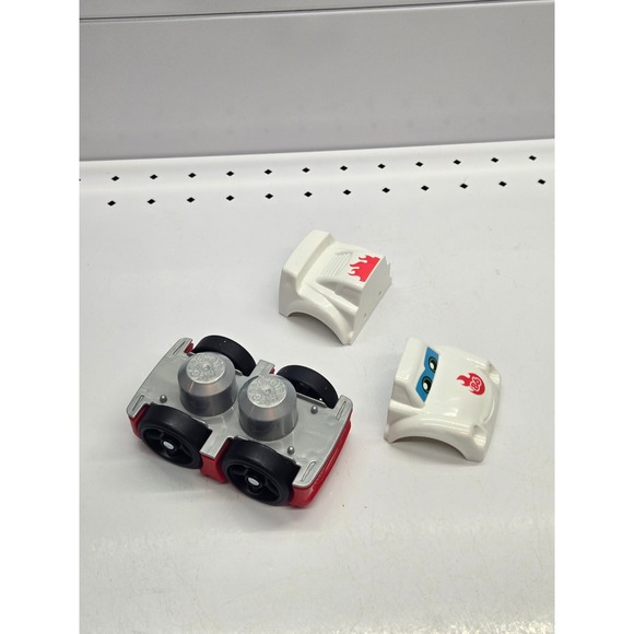 Kids Toy Car White Red Flames Action Figure Vehicle Playskool Type - Picture 4 of 4